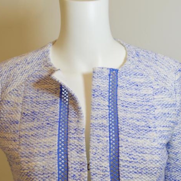 Nanette Lepore Light Blue New Graphic Tweed Jacket 🇺🇸 - Picture 9 of 10